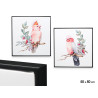 TABLEAU TOILE CADRE NOIR OISEAUX ASSORT 2 