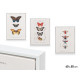 TABLEAU TOILE CADRE BLANC PAPILLON ASSORT 3