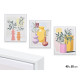 TABLEAU TOILE CADRE BLANC VASES COULEURS ASSORT 3