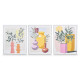 CUADRO LIENZO MARCO BLANCO JARRONES COLORES SURT3