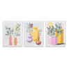 TABLEAU TOILE CADRE BLANC VASES COULEURS ASSORT 3