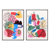 TABLEAU TOILE CADRE NOIR MULTICOLORE ASRT 2 50X70