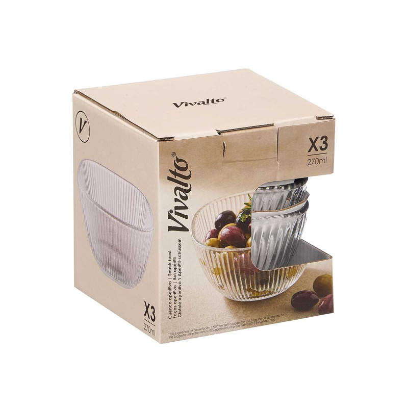 SET 3 STRIPED SNACK BOWL 270ML