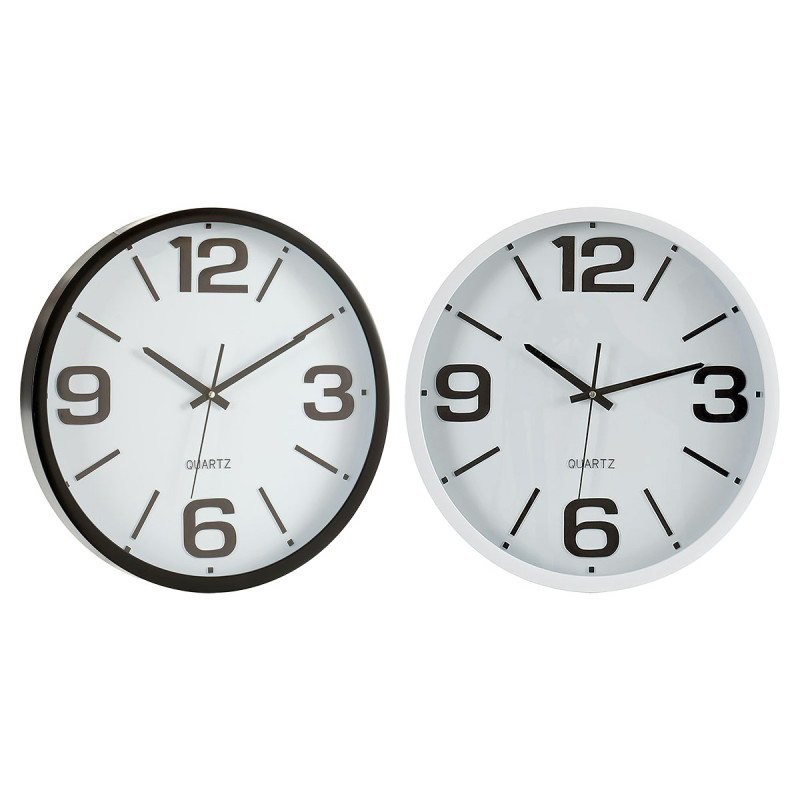 RELOJ REDONDO 40CM LISO SURT BLANCO NEGR