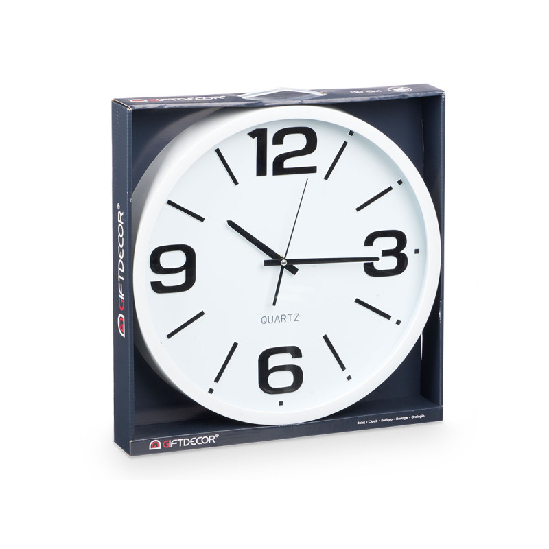 ROUND CLOCK 40CM EVEN MIX BLACK WHITE