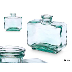 RECTANGULAR RECYCLED GLASS VASE 22 CM