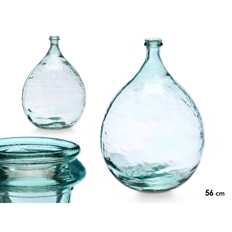RECYCLED GLASS TEARDROP VASE 56 CM 34 L