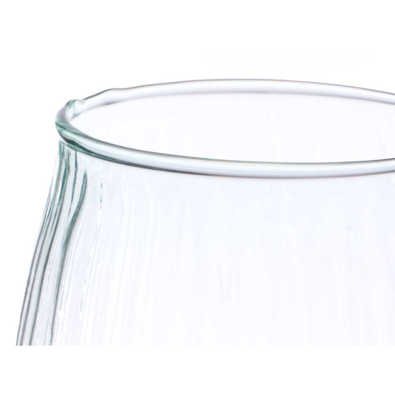 RECYCLED STRIPED GLASS VASE 19,5 CM