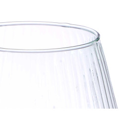 VASO VETRO RICICLATO RIGATO 22 D X26 CM