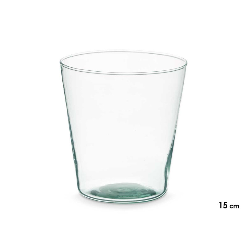 CONICAL RECYCLED GLASS VASE 15 CM