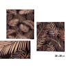 CANVAS 28X28 CM LEAVES BLACK BACK ASS 2