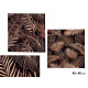 TOILE 40X40 CM FEUILLES FOND NOIR SET 2