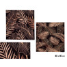 TOILE 40X40 CM FEUILLES FOND NOIR SET 2