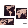 CANVAS 28X28 CM WORLD MAP ASS 2
