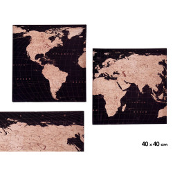 LIENZO 40X40 CM MAPA DEL MUNDO SURT 2