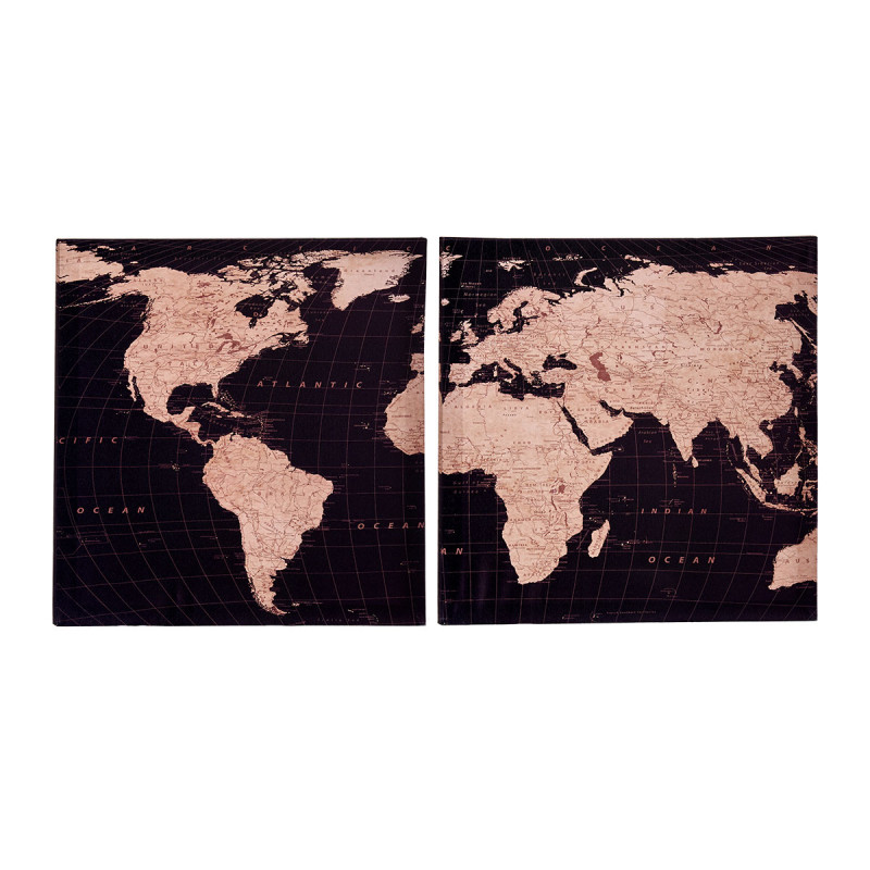LIENZO 40X40 CM MAPA DEL MUNDO SURT 2