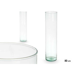 JARRON VIDRIO RECICLADO CILINDRO 12X50CM