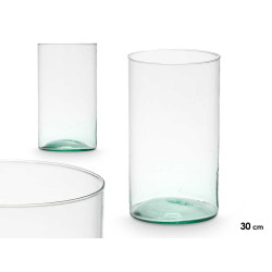VASE EN VERRE RECYCLÉ CYLINDRE 17X30