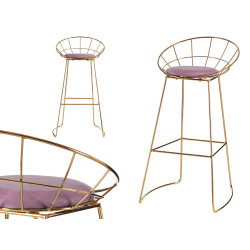 SILLA DE BAR CROMADA ORO ROSA