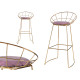 SEDIA BAR CROMATA ORO ROSA
