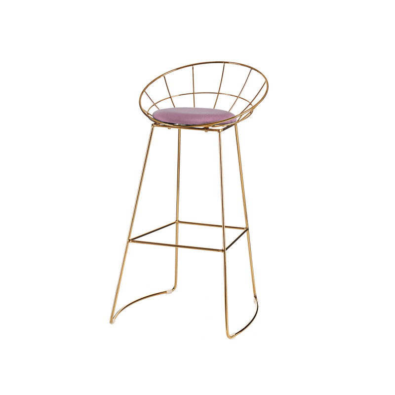 CHAISE DE BAR CHROME OR ROSE