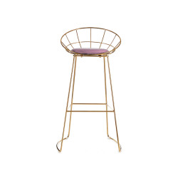 SILLA DE BAR CROMADA ORO ROSA