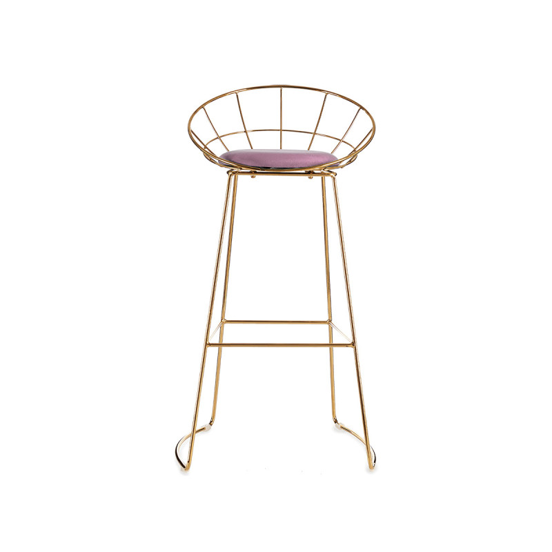 SILLA DE BAR CROMADA ORO ROSA
