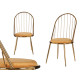 BARS GOLD CHROMED CHAIR TALL BACK MUSTARD COLOR