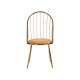 CHAISE BARREAUX DOSSIER HAUT CHROME OR MOUTARDE