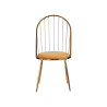 BARS GOLD CHROMED CHAIR TALL BACK MUSTARD COLOR