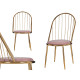 BARS GOLD CHROMED CHAIR TALL BACK FLESH PINK