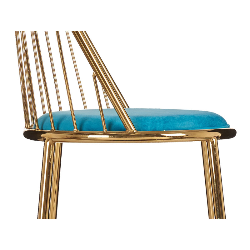 SILLA BARROTES RESPALDO ALTO CROMADA ORO AZUL