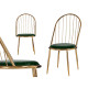 BARS GOLD CHROMED CHAIR TALL BACK GREEN