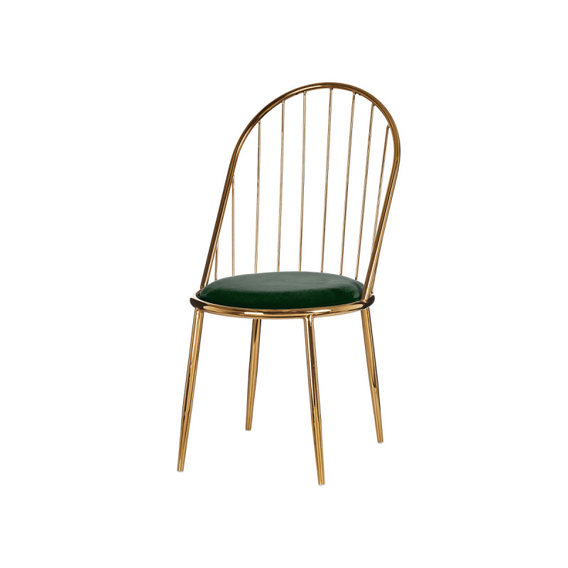 SILLA BARROTES RESPALDO ALTO CROMADA ORO VERDE