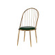 CHAISE BARREAUX DOSSIER HAUT CHROME OR VERT