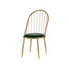 BARS GOLD CHROMED CHAIR TALL BACK GREEN