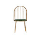 CHAISE BARREAUX DOSSIER HAUT CHROME OR VERT