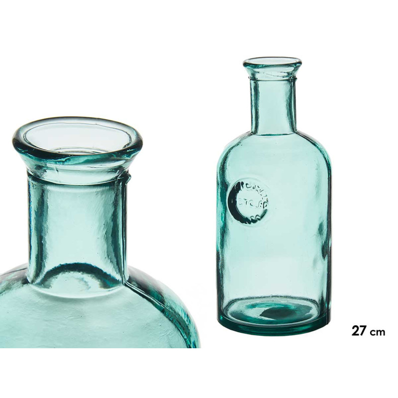 BOUTEILLE VERRE DÉCORATIVE STAMP 27CM PETIT 1.5L