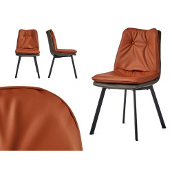 FAUTEUIL MOUTARDE DOSSIER AVEC BOUTONS BORD GRIS