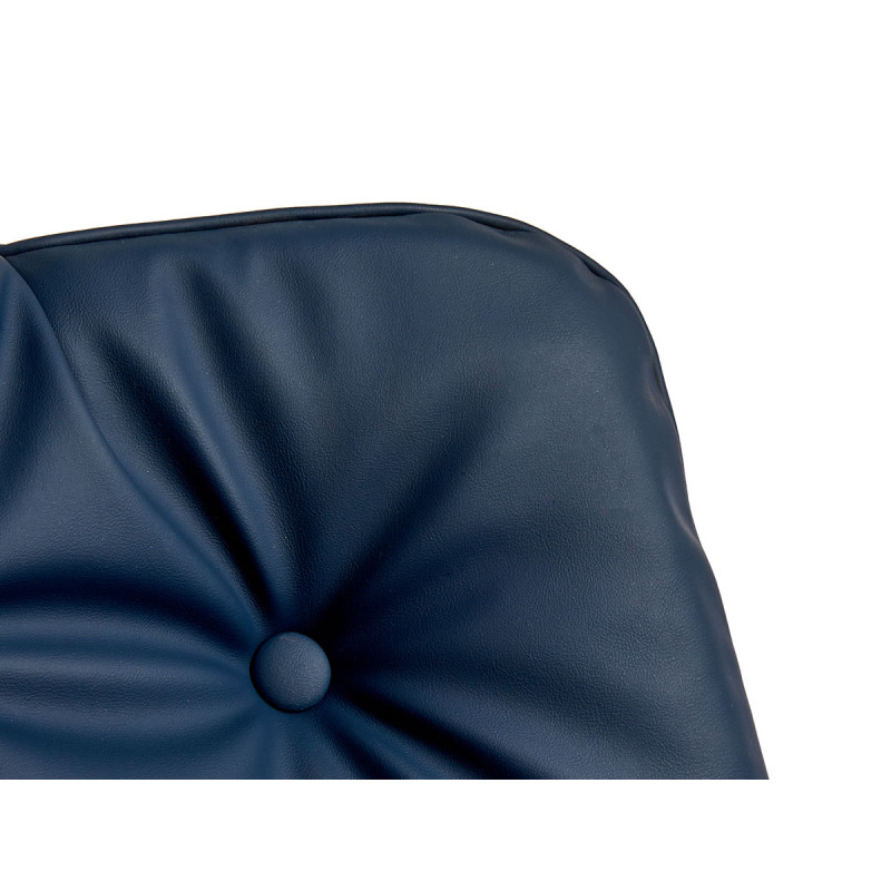 BACK WITH BUTTONS BLUE ARMCHAIR WITH GREY EDGE