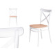 RATTAN PLASTIC CHAIR WHITE BEIGE