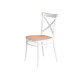 SILLA RATTAN PLASTICO BLANCA BEIGE