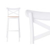 RATTAN PLASTIC STOOL WHITE BEIGE