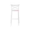 SGABELLO RATTAN PLASTICA BIANCO BEIGE