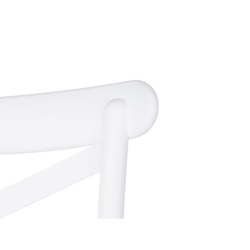 RATTAN PLASTIC STOOL WHITE BEIGE