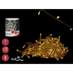 STRISCIA LED INTERNI CALDA 8M 100 LUCI 8 FUNZ
