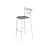 SGABELLO RATTAN PLASTICA BIANCO GRIGIO