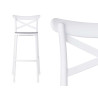 TABOURET ROTIN PLASTIQUE BLANC GRIS