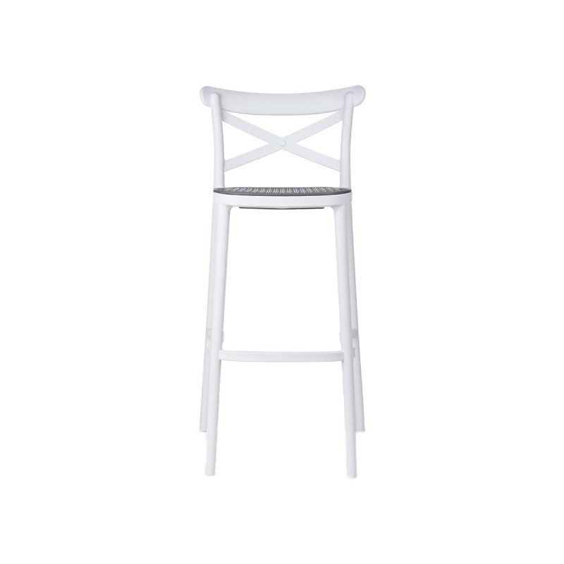 TABURETE RATTAN PLÁSTICO BLANCA GRIS