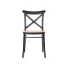 RATTAN PLASTIC CHAIR BLACK BEIGE